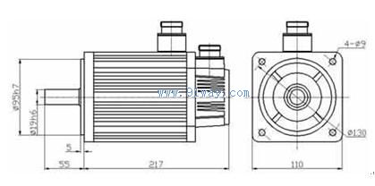 110SFM系列交流伺服電機(jī)安裝尺寸