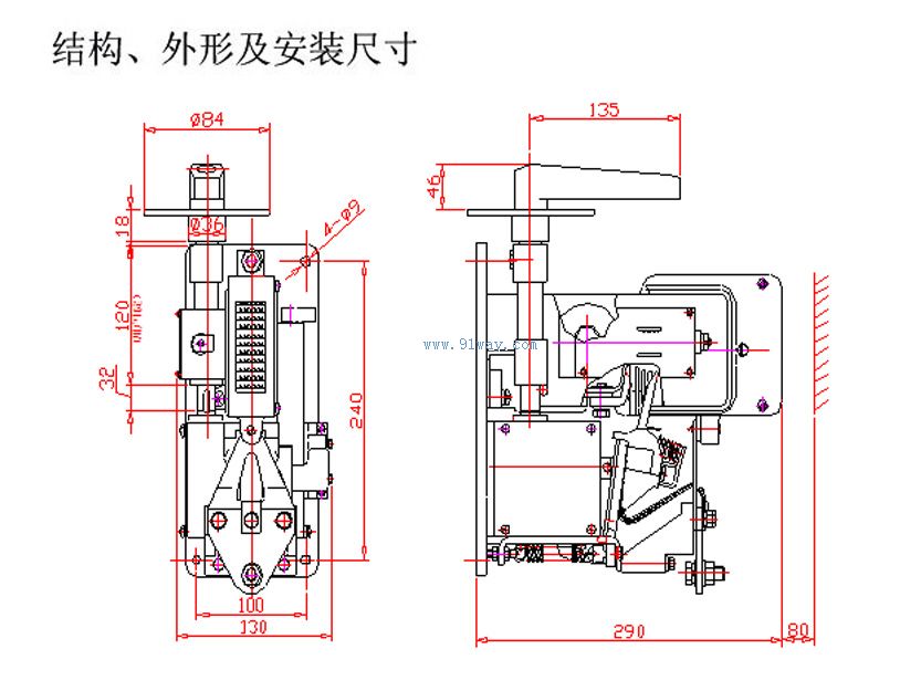 QDS28-S直流空氣斷路器外形及安裝尺寸