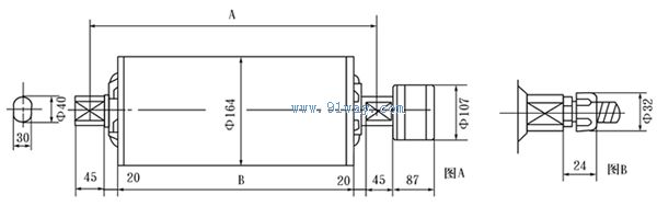A=B+82配KL40型支座安裝尺寸