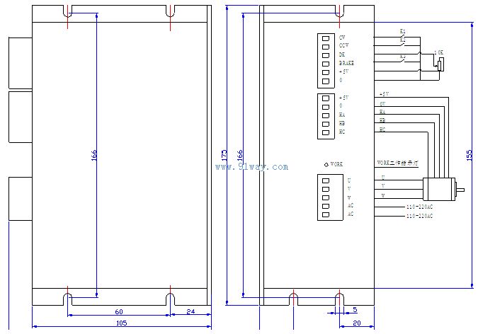 WS2206無刷電機驅動器接線圖