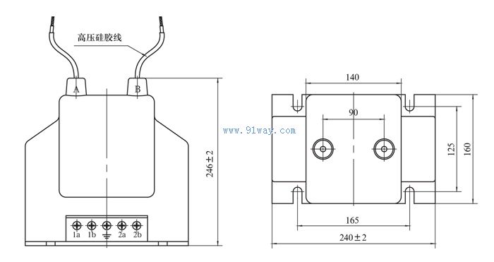 JDG-12型電壓互感器安裝尺寸