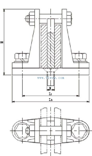 JMNL型戶內(nèi)立放矩形母線金具安裝尺寸