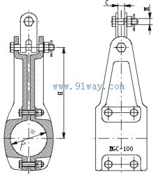 MGC-B型管母線懸掛金具(長型)安裝尺寸