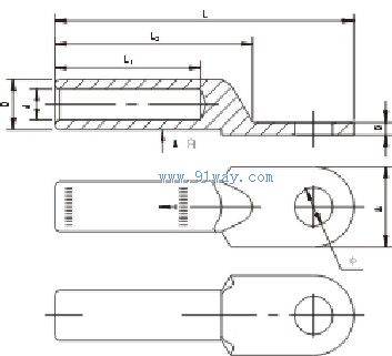 DT系列精制型銅接線端子安裝尺寸