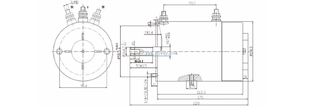 ZD1220LB,ZD2420LB型直流牽引電機安裝尺寸
