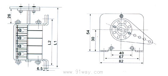 F1系列輔助開關(guān)外形尺寸