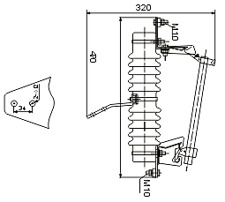 RW7-10kV系列跌落式熔斷器安裝尺寸
