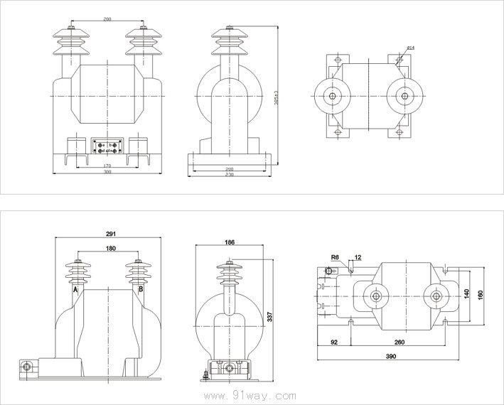 JDZ(J)-10GY系列電壓互感器安裝尺寸