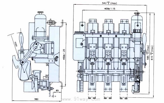 RMW16系列萬(wàn)能式斷路器安裝尺寸4