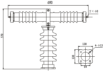 RN1型戶內(nèi)充石英砂熔斷器安裝尺寸