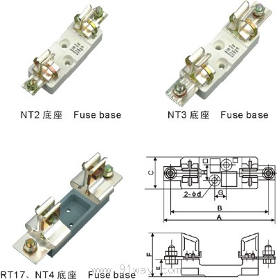 NT(NH)TR16系列熔斷器外形及安裝尺寸6