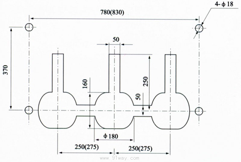 GN22-12(C)戶(hù)內(nèi)交流高壓隔離開(kāi)關(guān)外形及安裝尺寸圖4