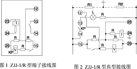 ZJJ-1/R型絕緣監視繼電器接線圖