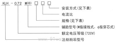 KLH-0.72M型電流互感器型號說明