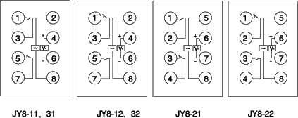 JY8系列集成電路電壓繼電器接點(diǎn)圖