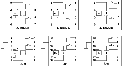 JL系列集成電路電流繼電器接點圖