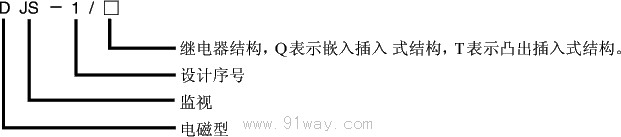 DJS-1系列跳閘回路監視繼電器型號說明