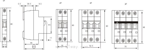 M-L7系列高分斷小型斷路器安裝尺寸