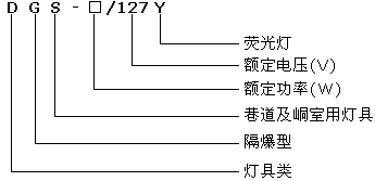 DGS-20/127Y(KBY-20)礦用隔爆型熒光燈型號(hào)說(shuō)明
