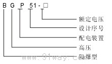 BGP51-6KV系列礦用隔爆型高壓真空配電裝置型號說明