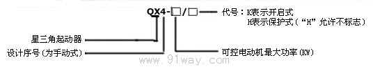 QX4系列自動星三角起動器型號說明