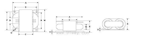R型系列控制變壓器外形尺寸