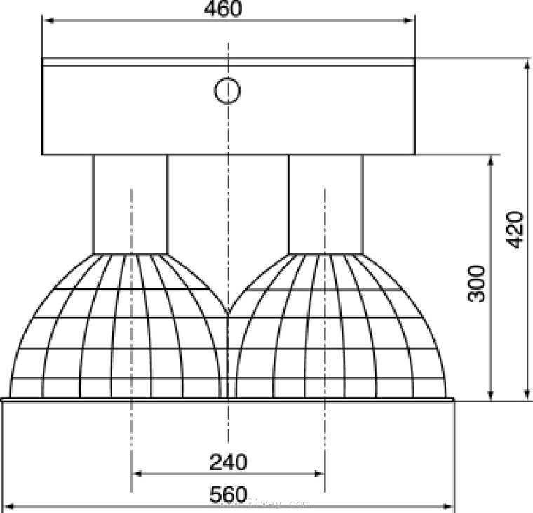 ZYGG-□工礦混光燈外形及安裝尺寸