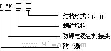 BMK-系列防爆電纜密封接頭(dII)型號(hào)說明