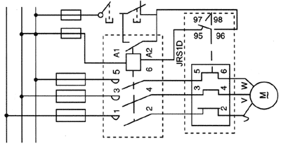 JRS1D系列熱過載繼電器動作特性1接線圖