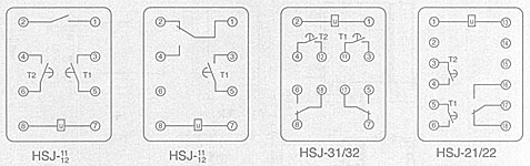 HSJ-10,HSJ-20,HSJ-30列交直流時間繼電器接線圖