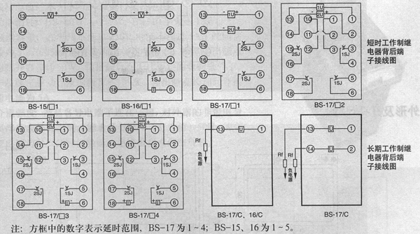 BS-15.16.17型時(shí)間繼電器接點(diǎn)圖