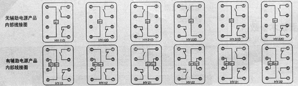 HY-10.20.30系列交直流靜態電壓繼電器接線圖