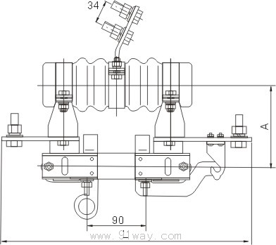 WTRG-0.5系列戶外熔斷器式隔離開(kāi)關(guān)外形尺寸