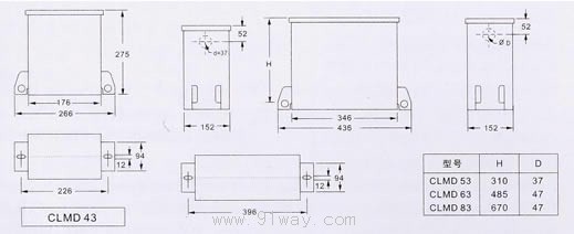 CLMD型低壓電力電容器外形尺寸