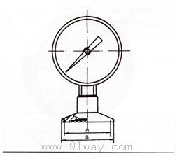 Y-MC、Y-MN系列衛(wèi)生型隔膜壓力表外形尺寸
