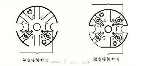 WRN,WRM,WRE,WRF,WRC系列裝配熱電偶接線圖