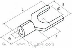 叉型裸端頭(SNB)外形尺寸