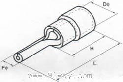 針形預(yù)絕緣端頭(PTV)外形尺寸