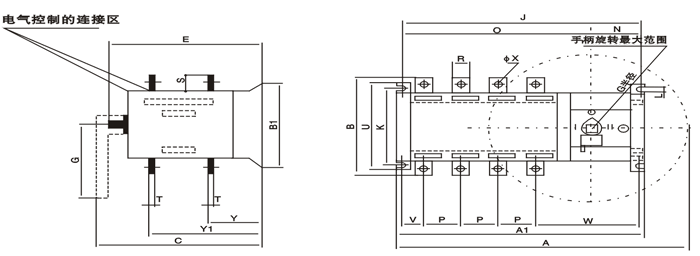 M-ATS2智能雙電源自動切換裝置安裝尺寸