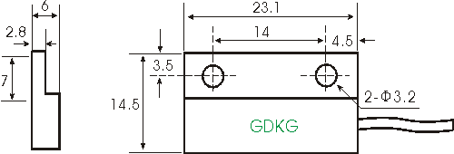 GA系列磁性開關外形尺寸