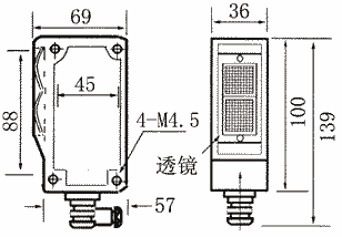 SZ系列長(zhǎng)檢測(cè)距離大型光電開關(guān)外形尺寸