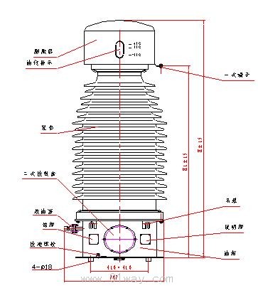 JDC6-110,JDCF-110系列高壓互感器安裝尺寸