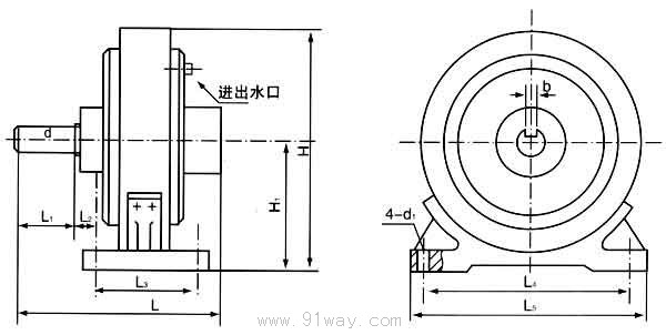 CZ型機座式磁粉制動器外形尺寸