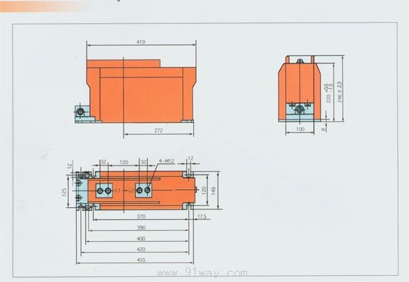LZZB8-10A3,LZZB8-10A4系列電流互感器外形及安裝尺寸