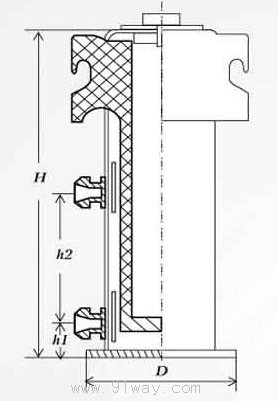 CCGS水冷式高功率瓷介電容器外形及安裝尺寸