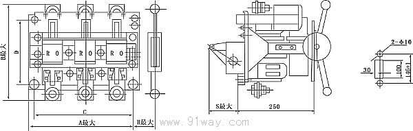 HR3系列熔斷器式刀開關外形尺寸4