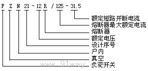 FZN21-12系列戶內交流高壓真空負荷開關型號組合