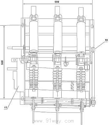 FZN21-12系列戶內交流高壓真空負荷開關安裝尺寸圖