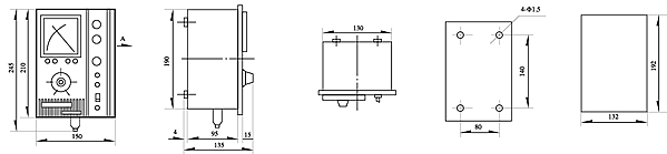 JD1A(B)型電磁調速電機控制裝置外形尺寸