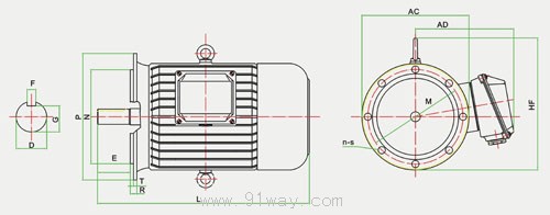 Y-H系列船用三相異步電動機安裝尺寸2